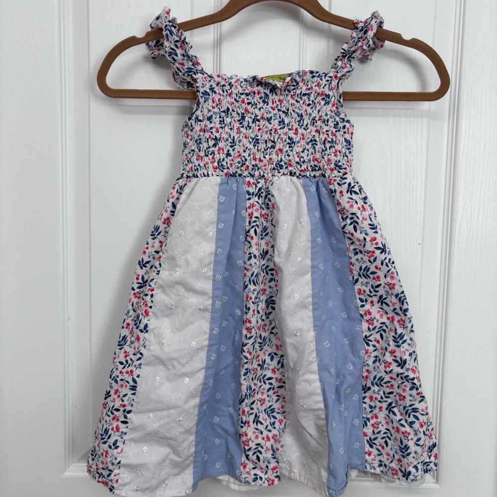 Patchwork Floral Smocked Dress | Penelope Mack Girls 6 - Picture 6 of 7